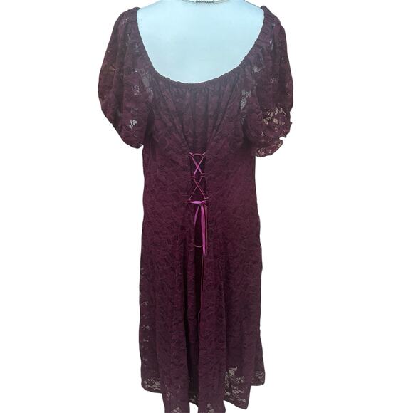 Thorn and Fable Lace Womens Midi Dress Size 2 Cottagecore Witchy Romantic Autumn - Picture 8 of 9